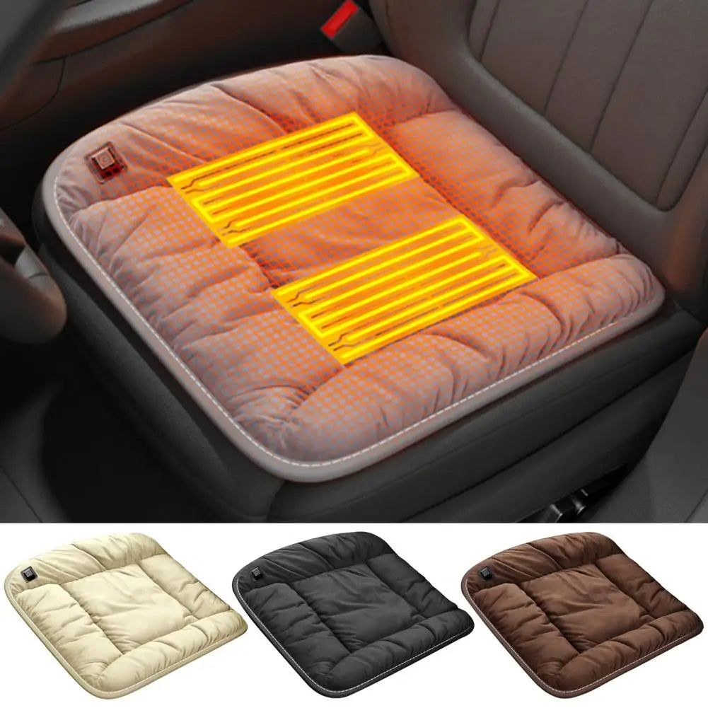 Car Heated Seat Cushion Wear Resistant Seat Mat Fast Heating USB Powered Temperature Adjustable Auto-Off Electric Heating Pad