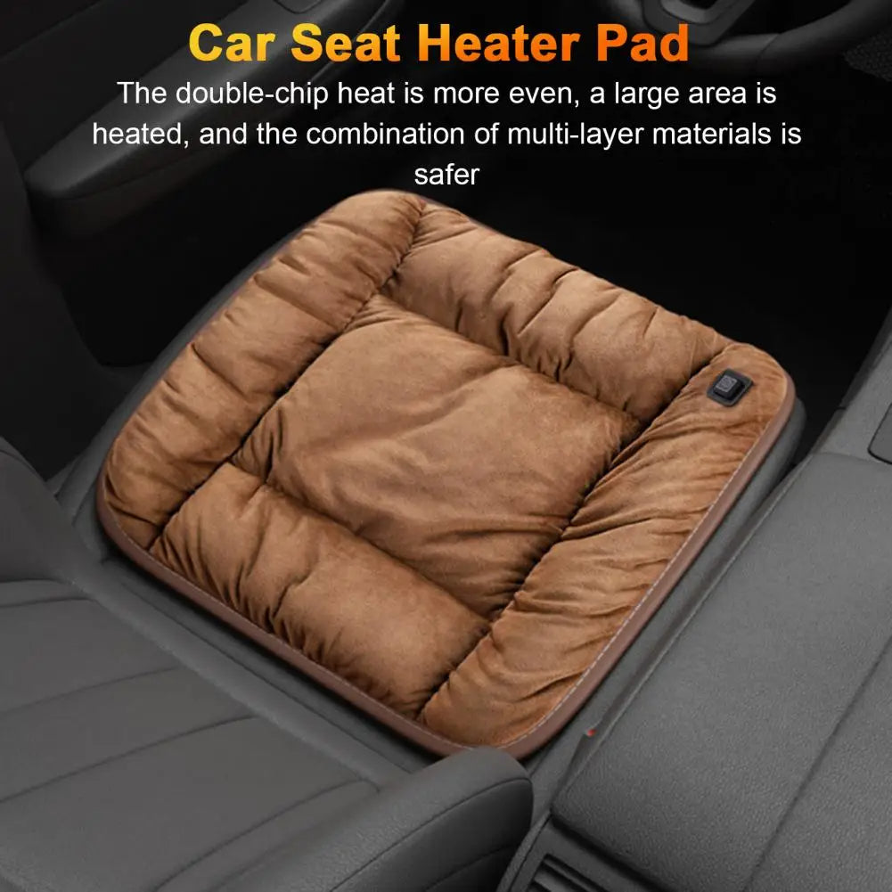 Car Heated Seat Cushion Wear Resistant Seat Mat Fast Heating USB Powered Temperature Adjustable Auto-Off Electric Heating Pad