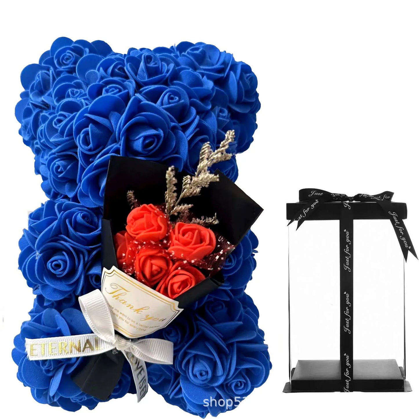 Artificial Foam Flowers Bear Rose Bear Romantic Creative Gifts For Valentines Day Anniversary Wedding【with gift box】