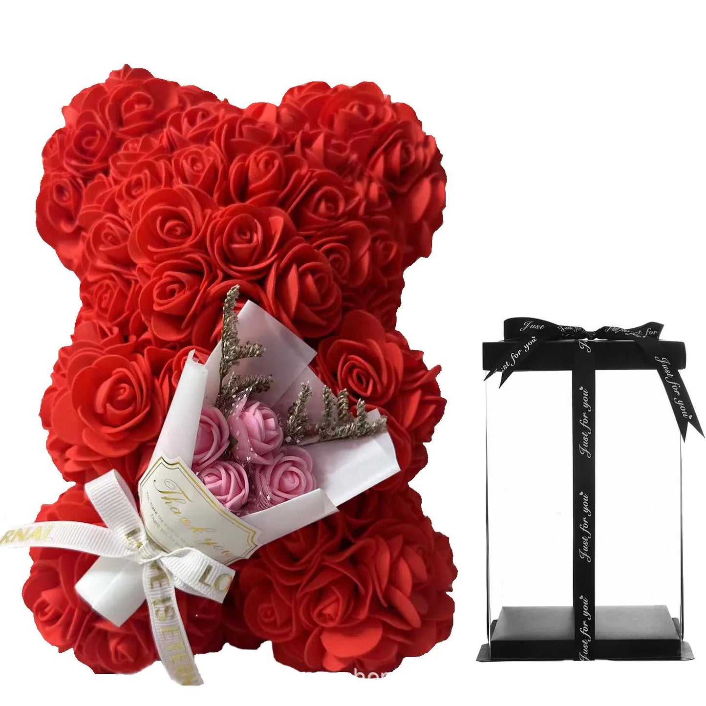 Artificial Foam Flowers Bear Rose Bear Romantic Creative Gifts For Valentines Day Anniversary Wedding【with gift box】