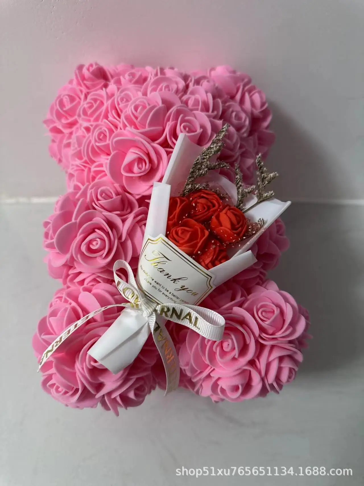 Artificial Foam Flowers Bear Rose Bear Romantic Creative Gifts For Valentines Day Anniversary Wedding【with gift box】