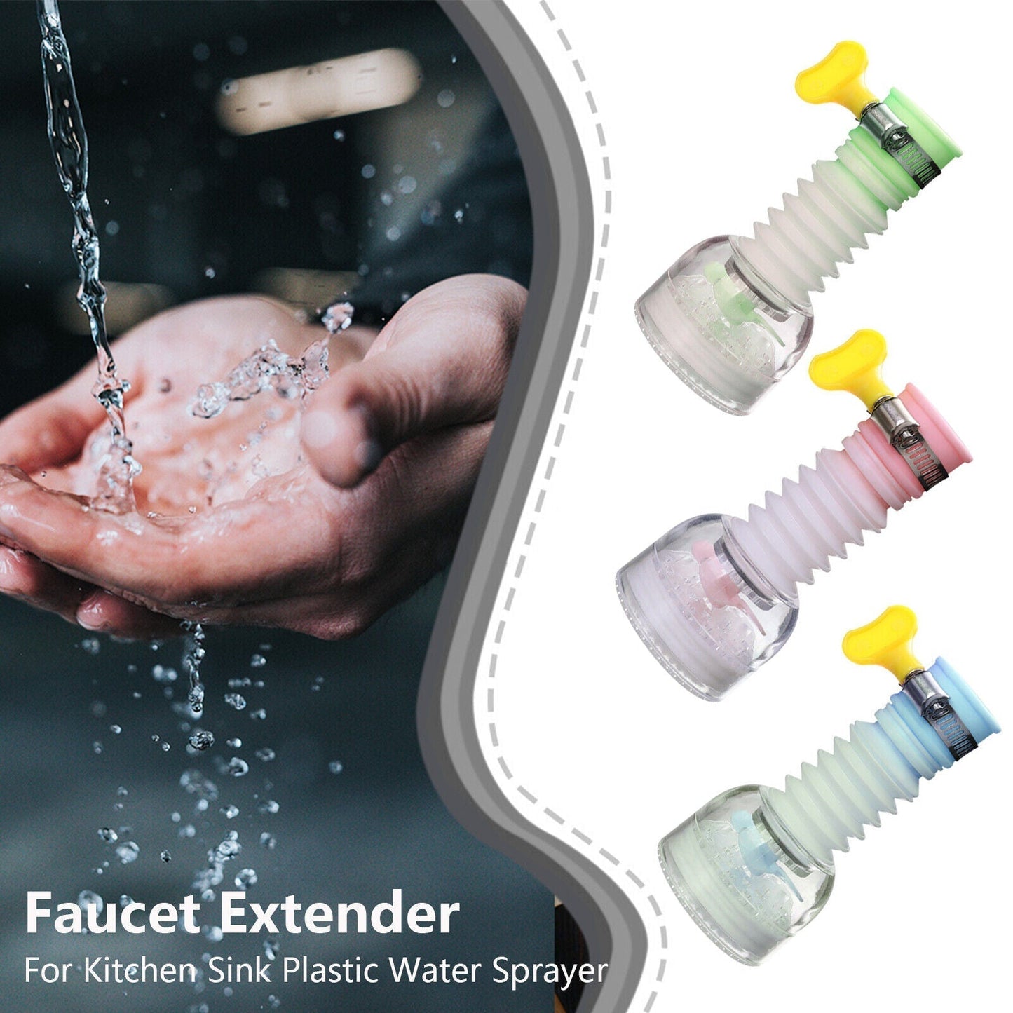 360-Rotation Kitchen Sink Faucet Extenders | Adjustable & Durable

